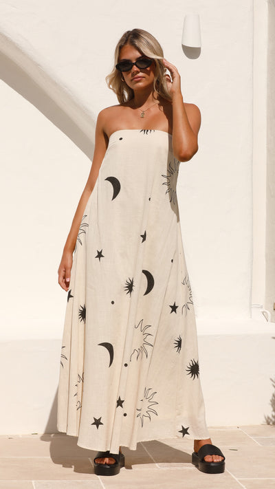 Load image into Gallery viewer, Connie Maxi Dress - Beige/Black - Billy J
