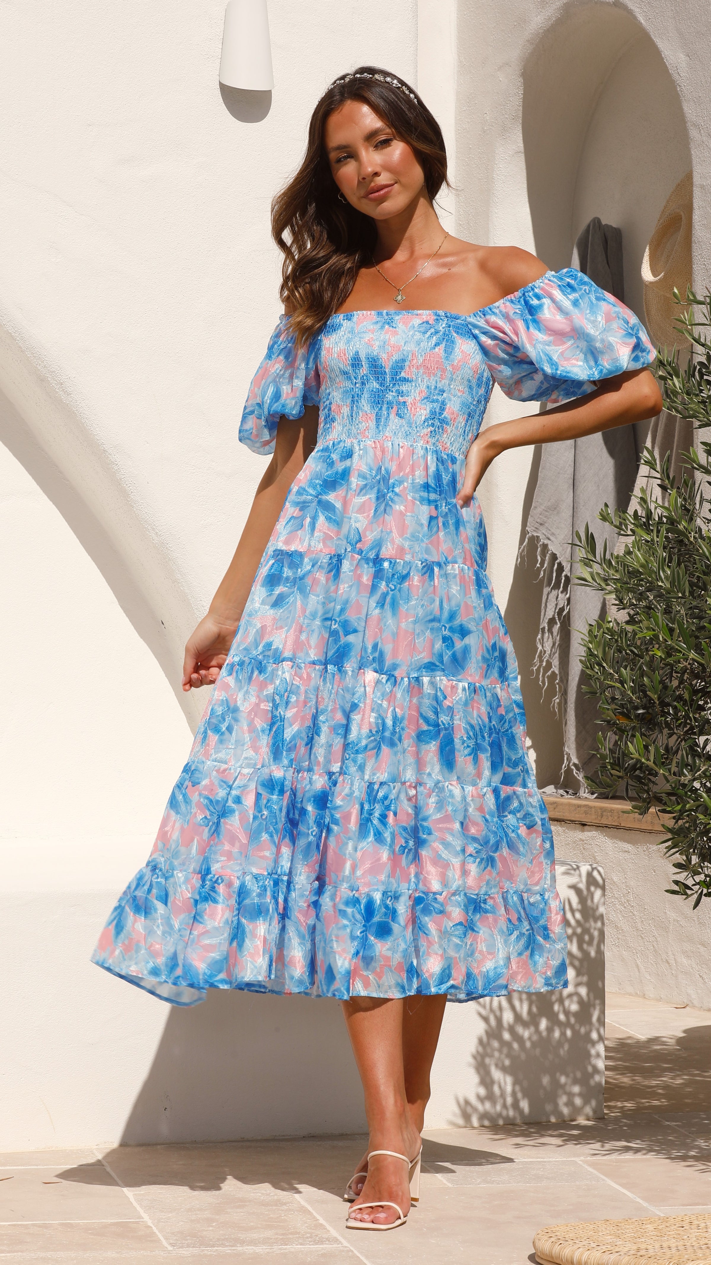 Silica Maxi Dress - Blue - Billy J