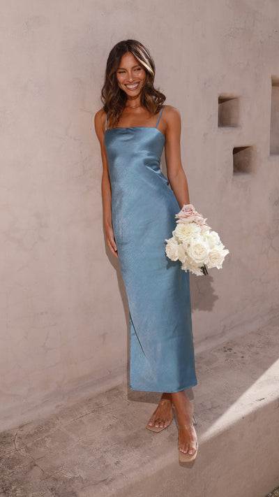 Load image into Gallery viewer, Keira Maxi Dress - Steel Blue - Billy J
