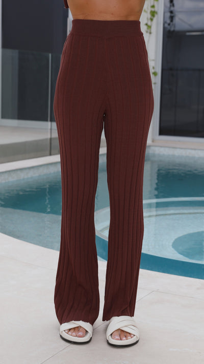 Load image into Gallery viewer, Megan Knit Pants - Chocolate - Billy J
