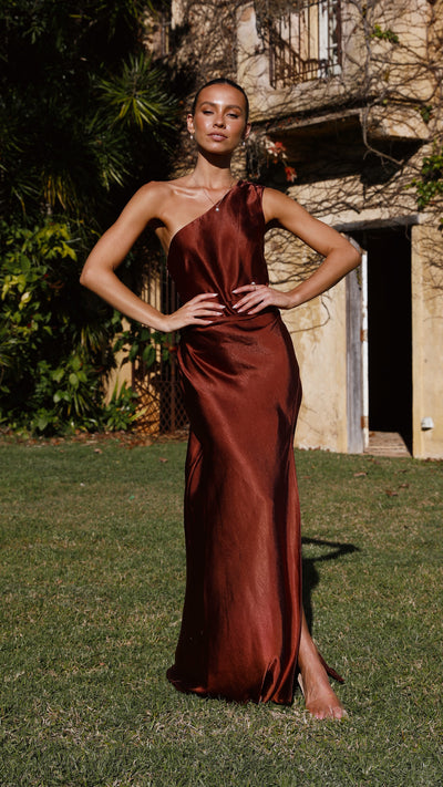 Load image into Gallery viewer, Victoria Maxi Dress - Rust - Billy J
