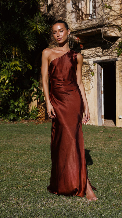 Load image into Gallery viewer, Victoria Maxi Dress - Rust
