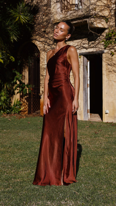 Load image into Gallery viewer, Victoria Maxi Dress - Rust - Billy J
