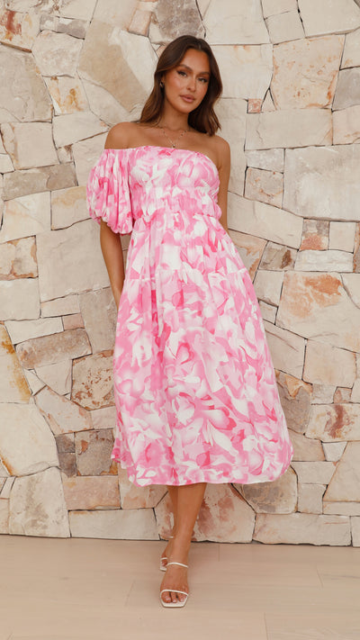 Load image into Gallery viewer, Marcay Midi Dress - Pink Floral
