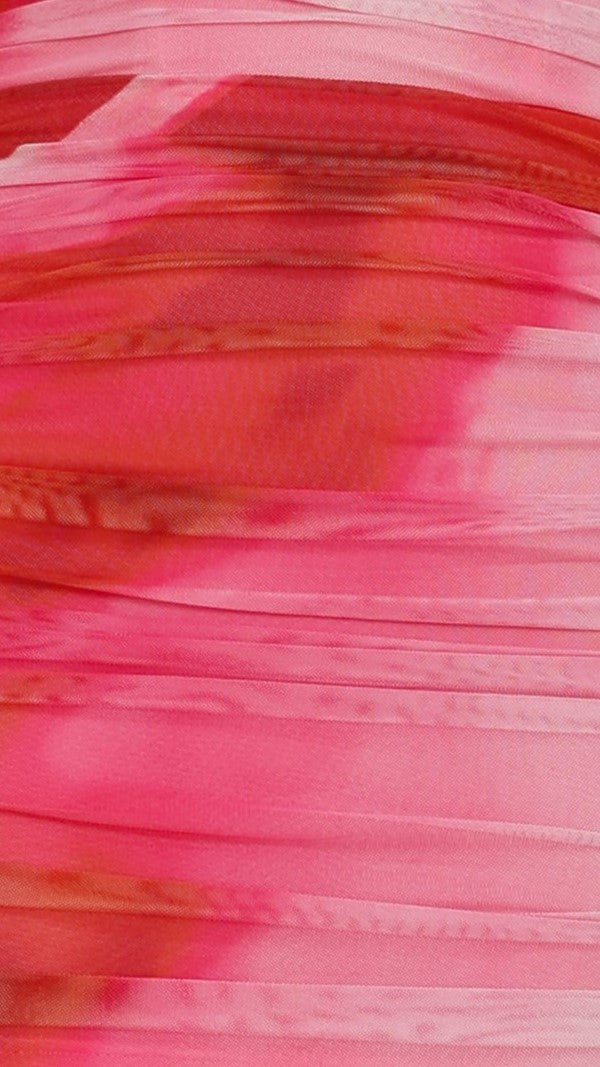 Kourt Midi Dress - Pink Print