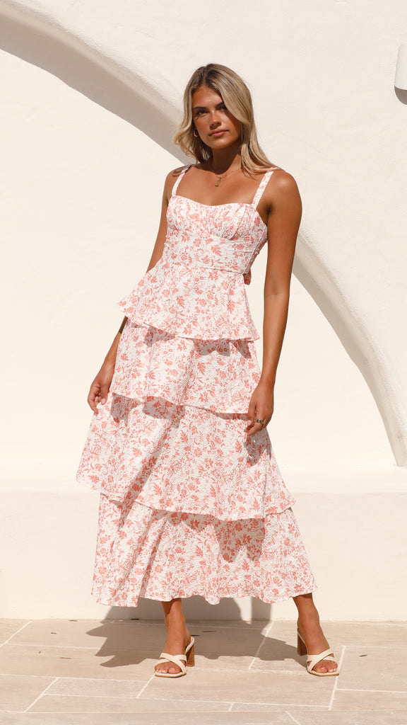 Page Maxi Dress - Peach Floral - Billy J