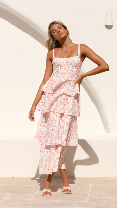 Load image into Gallery viewer, Page Maxi Dress - Peach Floral - Billy J
