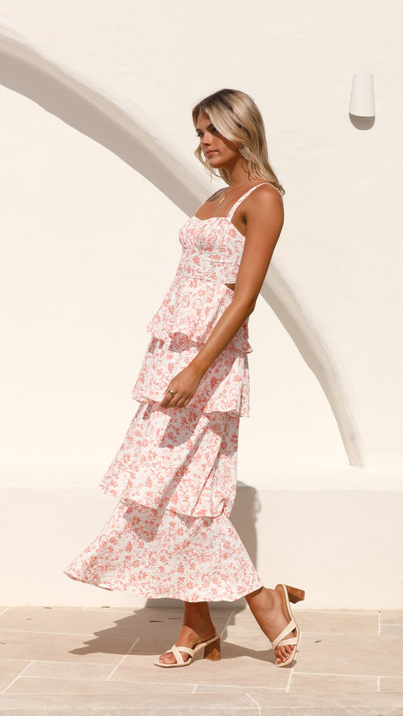 Page Maxi Dress - Peach Floral - Billy J