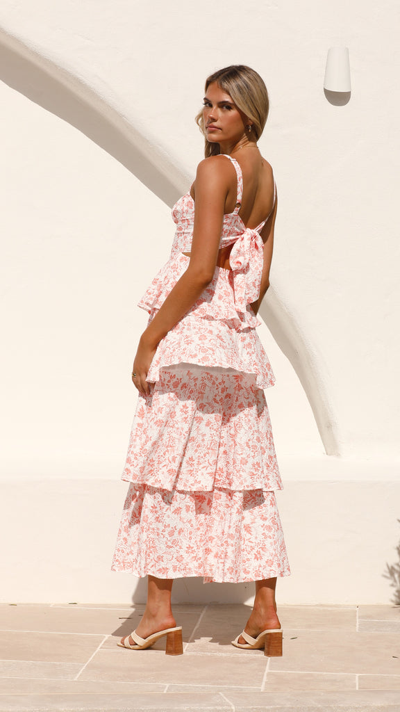 Page Maxi Dress - Peach Floral