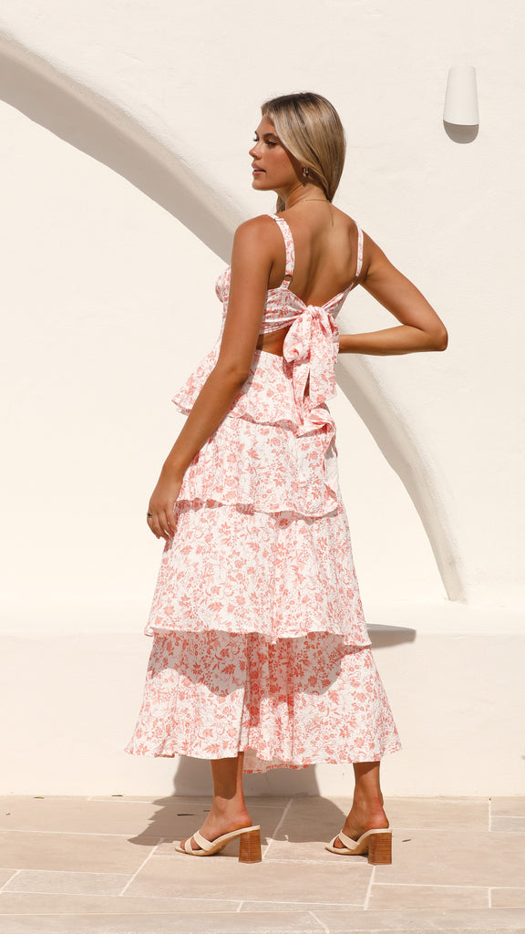 Page Maxi Dress - Peach Floral