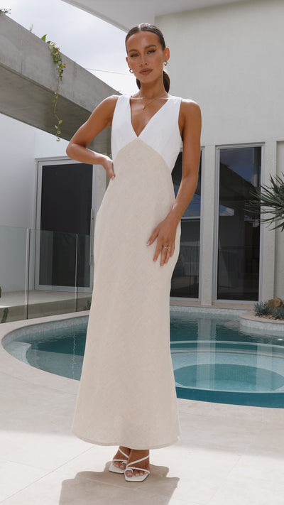 Load image into Gallery viewer, Dae Maxi Dress - White/Natural - Billy J
