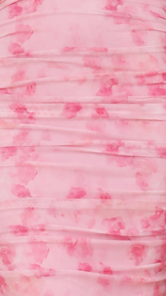 Faizah Midi Dress - Pink Print - Billy J