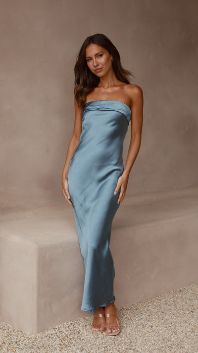 Load image into Gallery viewer, Gisele Maxi Dress - Steel Blue - Billy J
