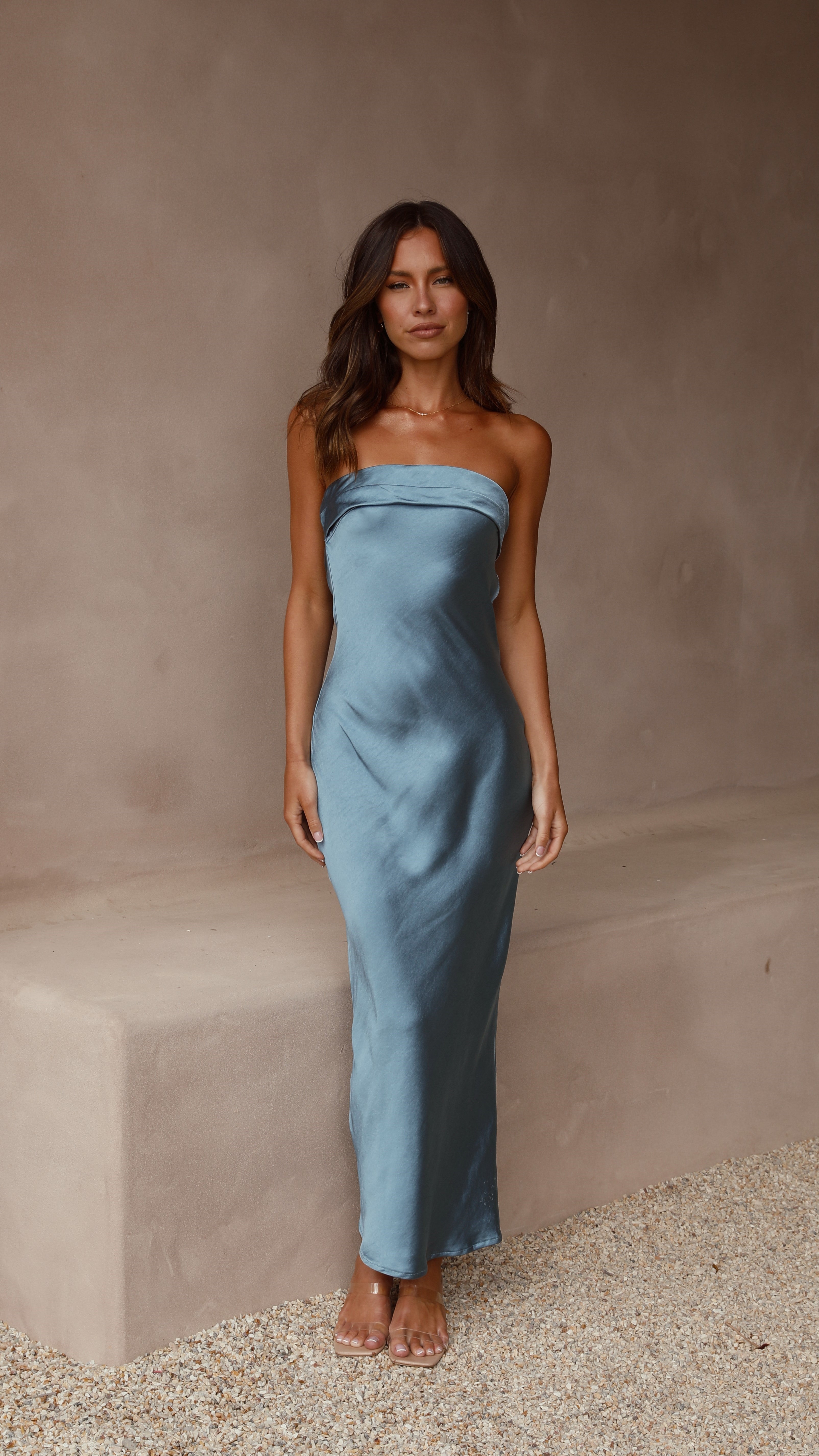 Gisele Maxi Dress - Steel Blue