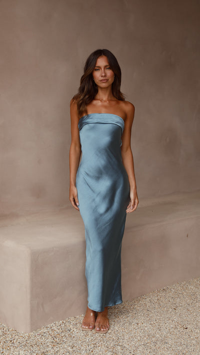 Load image into Gallery viewer, Gisele Maxi Dress - Steel Blue
