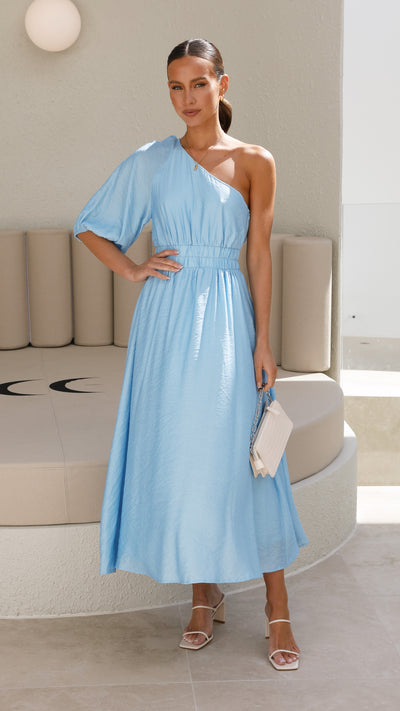 Load image into Gallery viewer, Erica Midi Dress - Blue - Billy J
