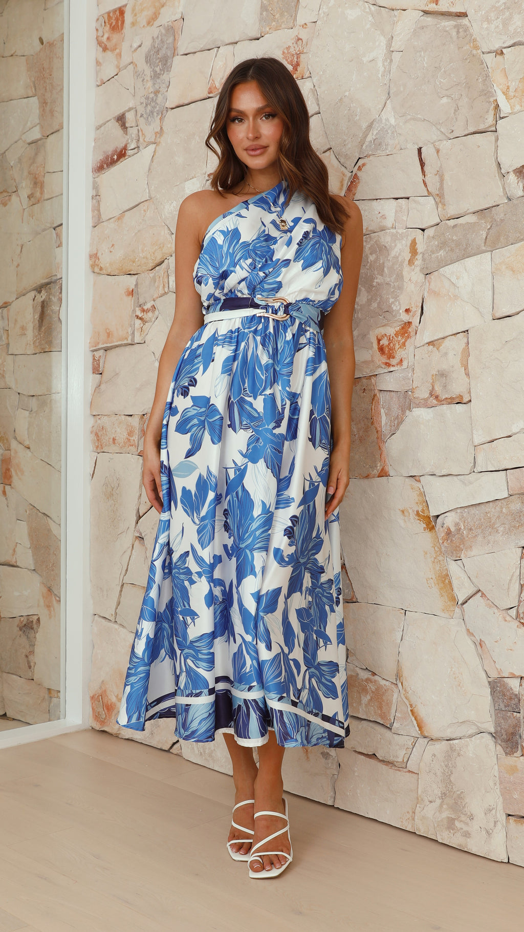 Hadas Maxi Dress - Blue / White Floral