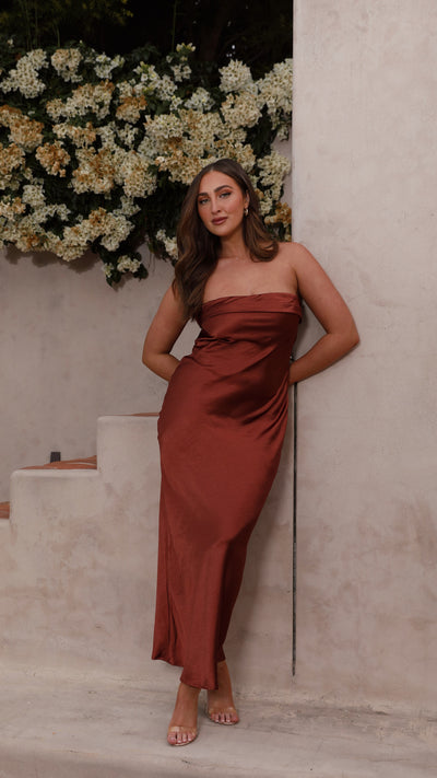 Load image into Gallery viewer, Gisele Maxi Dress - Rust - Billy J
