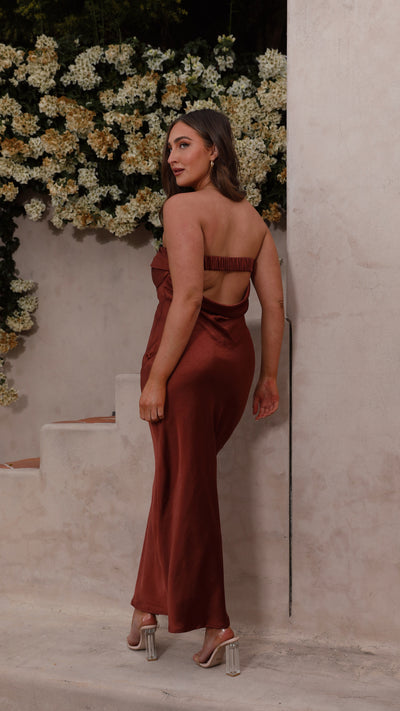 Load image into Gallery viewer, Gisele Maxi Dress - Rust - Billy J
