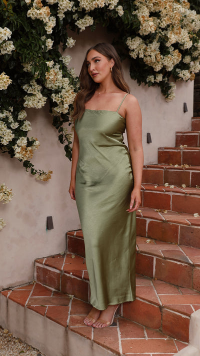 Load image into Gallery viewer, Keira Maxi Dress - Olive - Billy J
