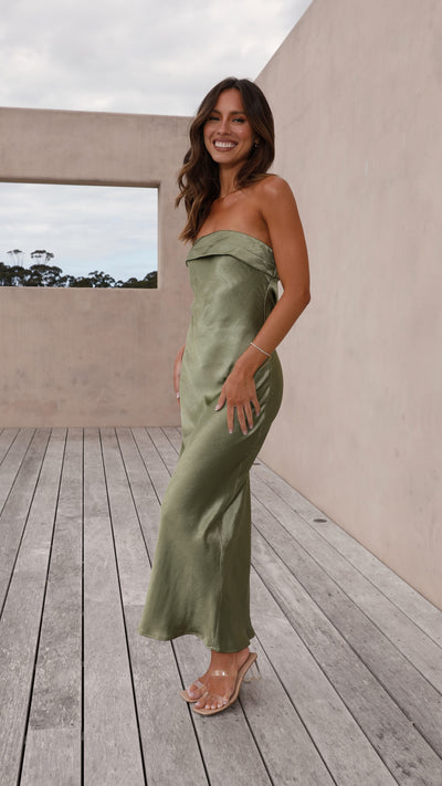Load image into Gallery viewer, Gisele Maxi Dress - Olive - Billy J
