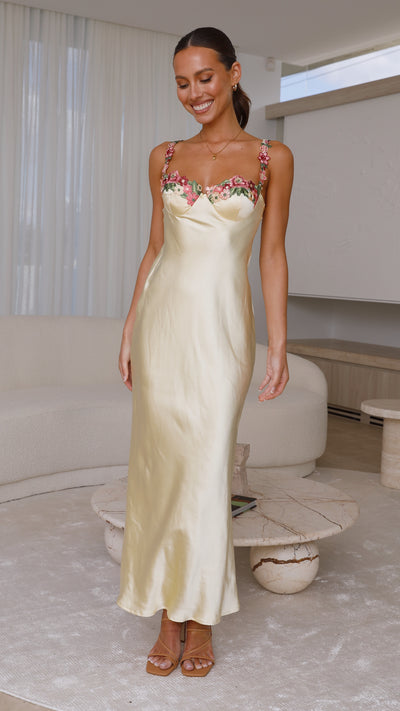 Load image into Gallery viewer, Aurora Maxi Dress - Yellow - Billy J
