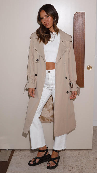 Load image into Gallery viewer, Samara Trench Coat - Beige - Billy J
