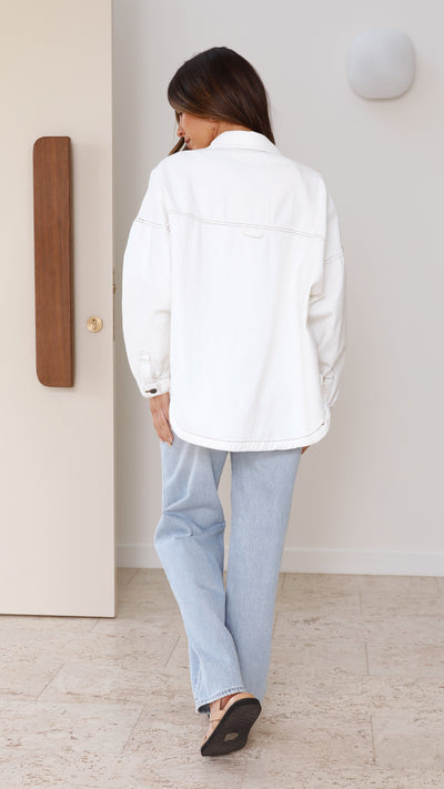 Load image into Gallery viewer, Ensley Denim Jacket - White
