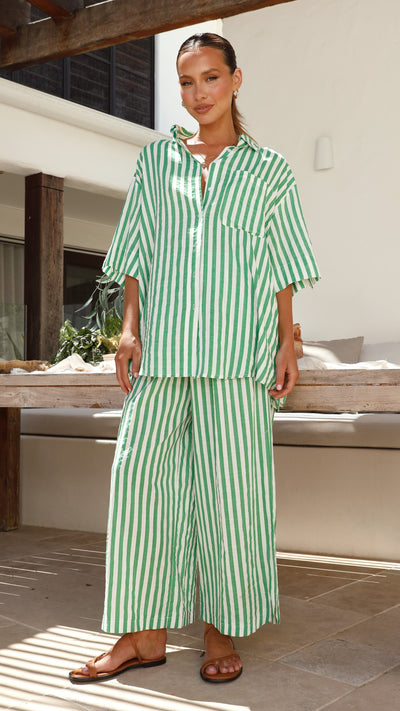 Load image into Gallery viewer, Annie Pants - Green Stripe
