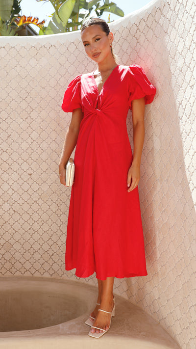 Load image into Gallery viewer, Blaire Midi Dress - Red - Billy J
