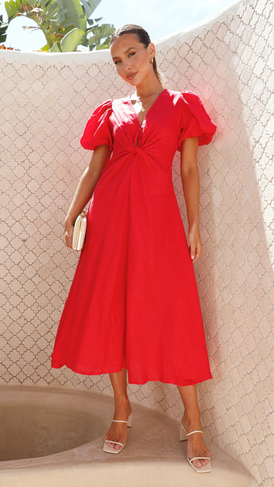 Load image into Gallery viewer, Blaire Midi Dress - Red - Billy J
