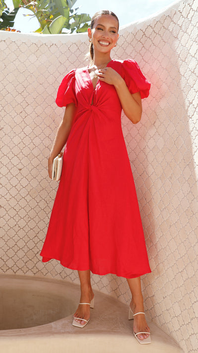 Load image into Gallery viewer, Blaire Midi Dress - Red - Billy J
