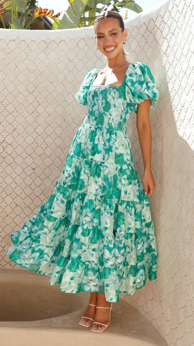 Load image into Gallery viewer, Callen Maxi Dress - Green Floral
