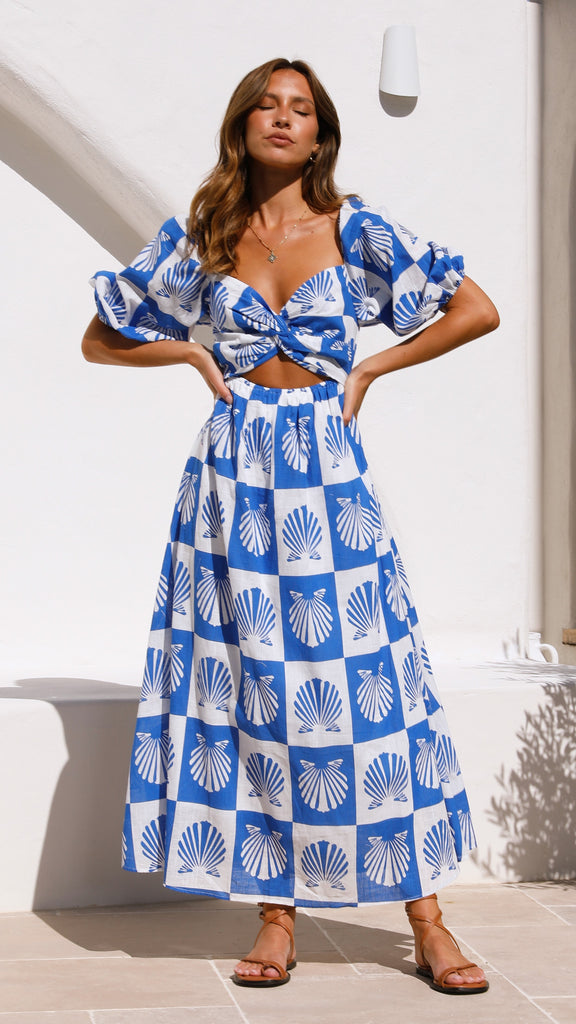 Marella Maxi Dress - Blue Shell