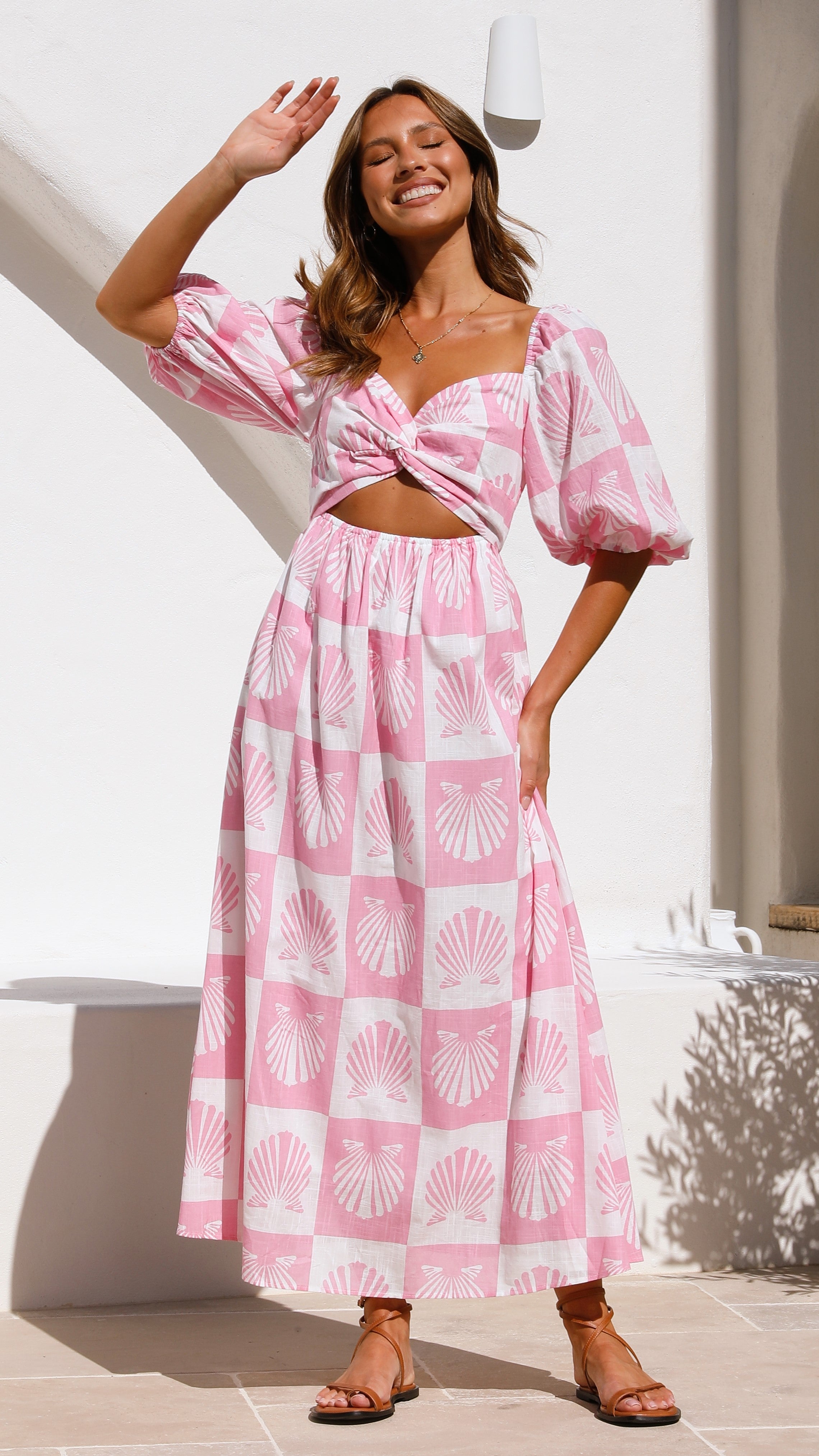 Marella Maxi Dress - Pink Shell