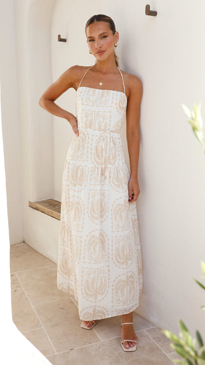 Load image into Gallery viewer, Sandy Maxi Dress - Beige Print
