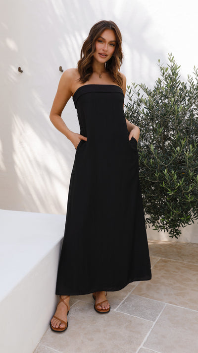 Load image into Gallery viewer, Saphira Maxi Dress - Black - Billy J
