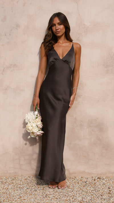 Load image into Gallery viewer, Ziah Maxi Dress - Espresso - Billy J
