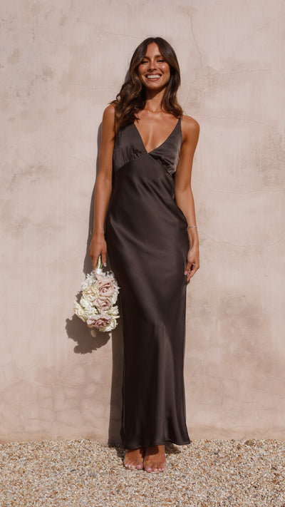 Load image into Gallery viewer, Ziah Maxi Dress - Espresso
