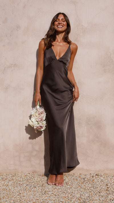 Load image into Gallery viewer, Ziah Maxi Dress - Espresso
