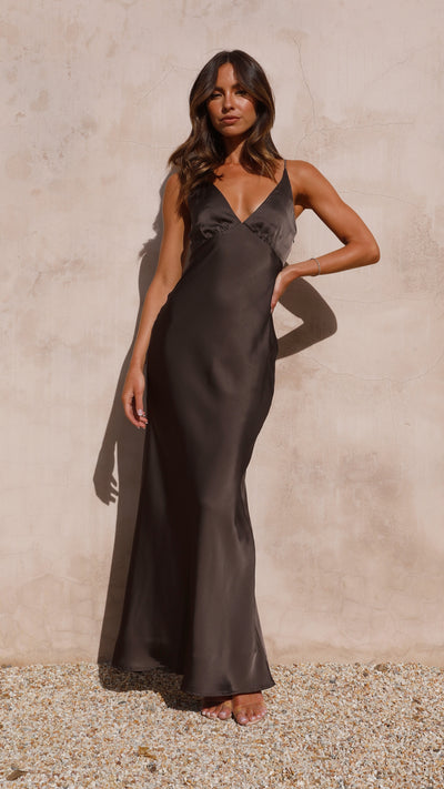 Load image into Gallery viewer, Ziah Maxi Dress - Espresso - Billy J
