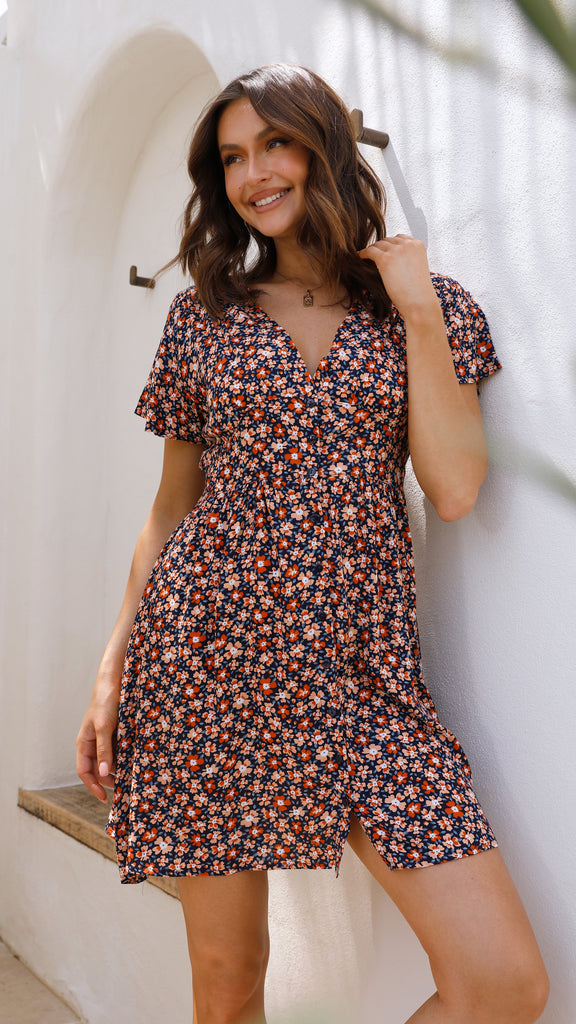 Nina Mini Dress - Daisy Print