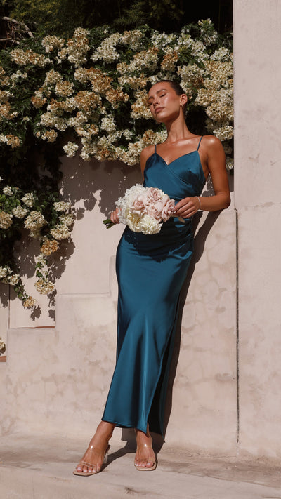 Load image into Gallery viewer, Ariana Maxi Dress - Teal - Billy J
