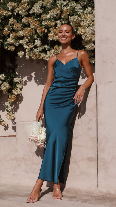 Load image into Gallery viewer, Ariana Maxi Dress - Teal - Billy J
