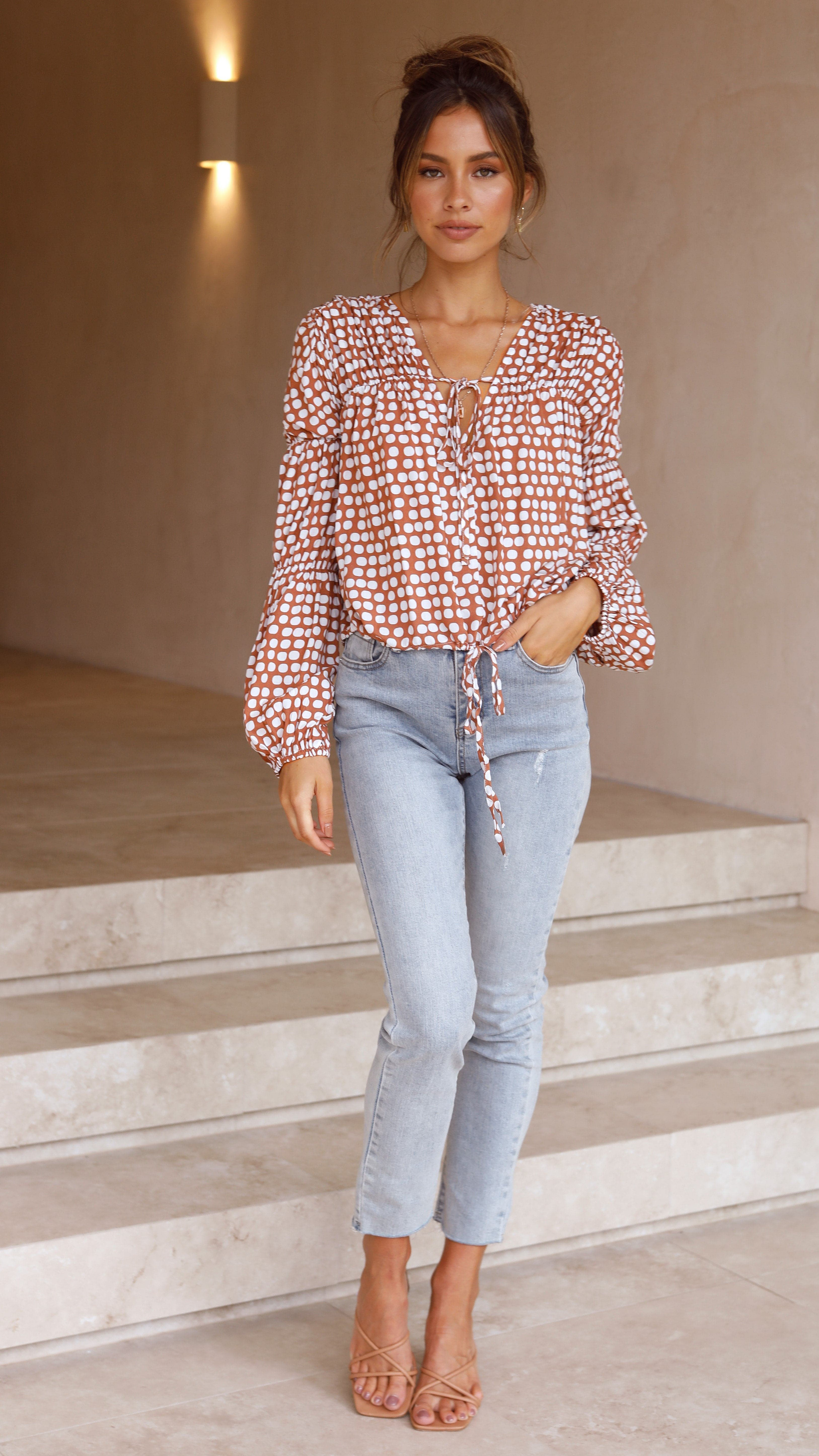 Orane Top - Brown/Spot - Billy J