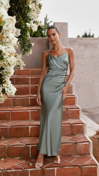 Load image into Gallery viewer, Ariana Maxi Dress - Green - Billy J
