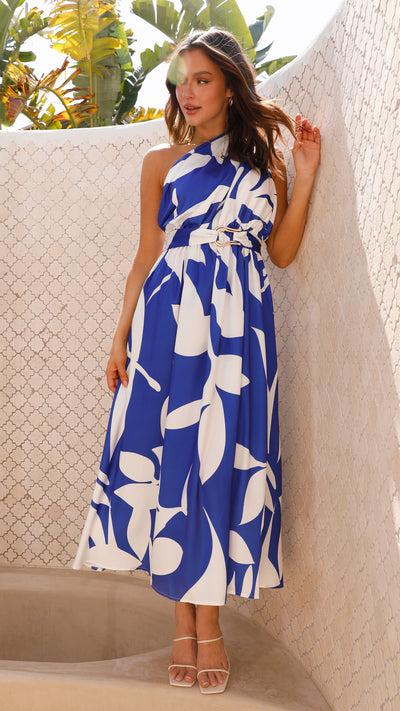 Load image into Gallery viewer, Hadas Maxi Dress - Navy / White
