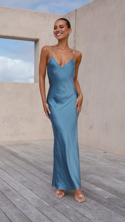 Load image into Gallery viewer, Gisella Maxi Dress - Steel Blue
