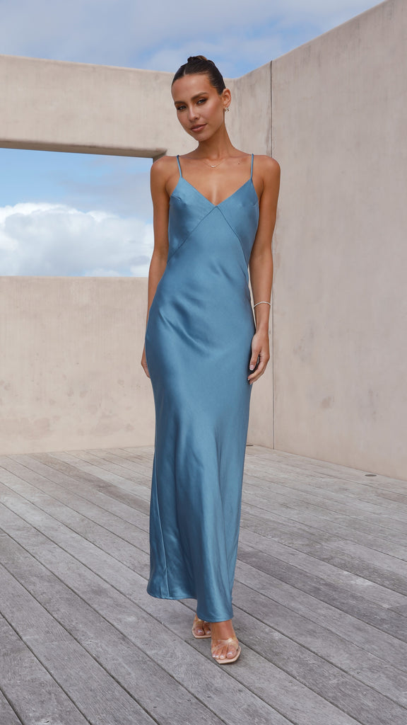 Gisella Maxi Dress - Steel Blue
