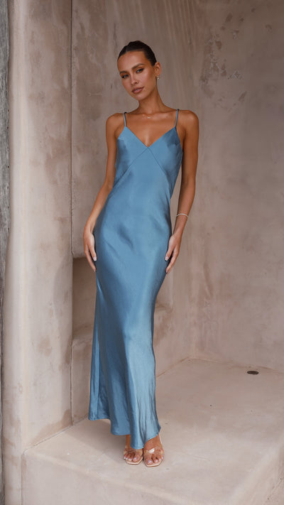 Load image into Gallery viewer, Gisella Maxi Dress - Steel Blue

